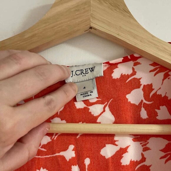 J Crew Mini Floral Wrap Dress Red Size 6 - Picture 3 of 9